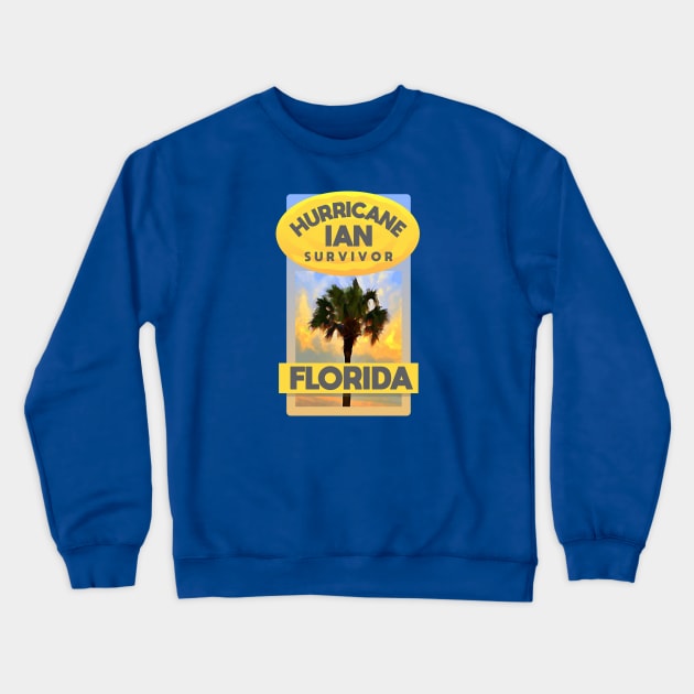 Hurricane Ian Survivor Florida Crewneck Sweatshirt by Dale Preston Design